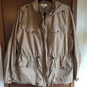 Forever 21 tan jacket coat 2X hooded lined long